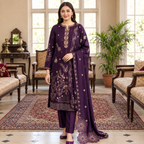 Unstitched Dhanak Heavy Embroidry 3 piece Suit