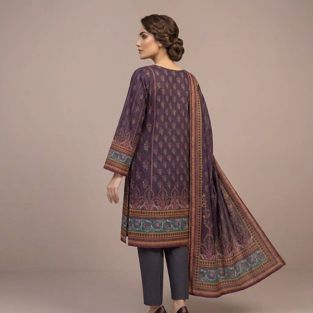 Un-stitched Printed 3 Piece Women’s Suit