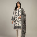 Unstitched Black & White Printed Lawn 3 Piece Unstitched Suit