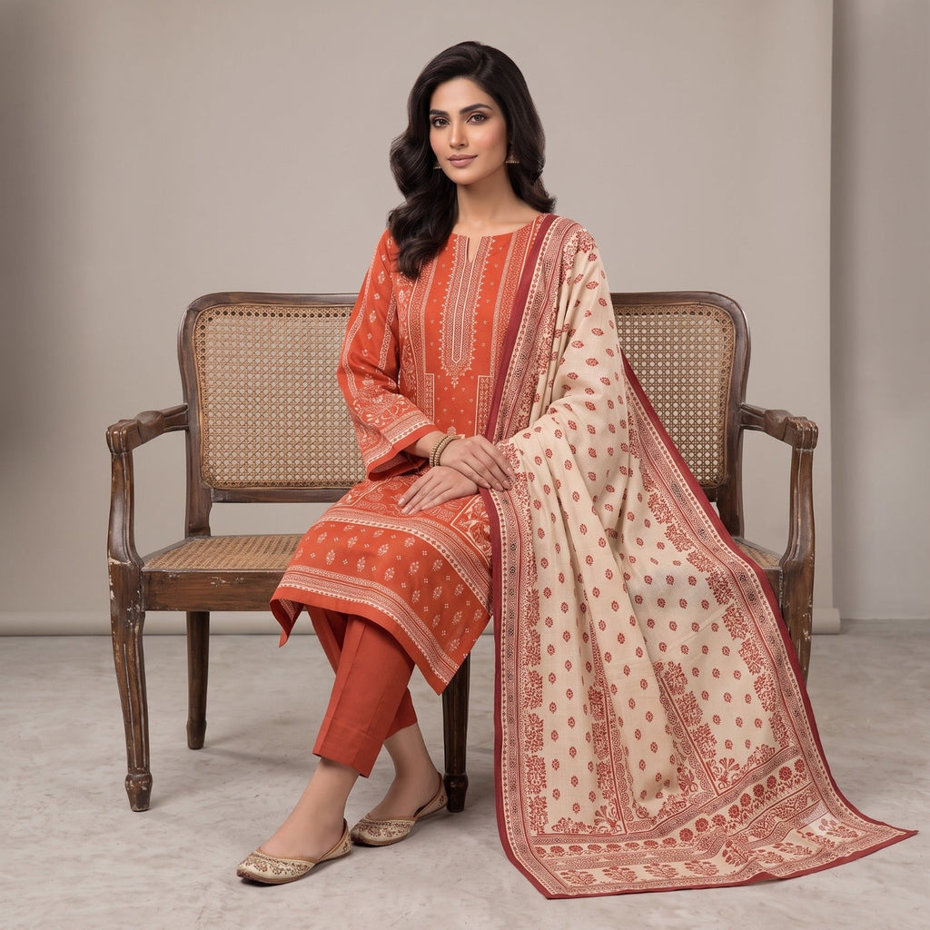 Unstitched Digital Printed Lawn 3 Piece UN_STITCHED
