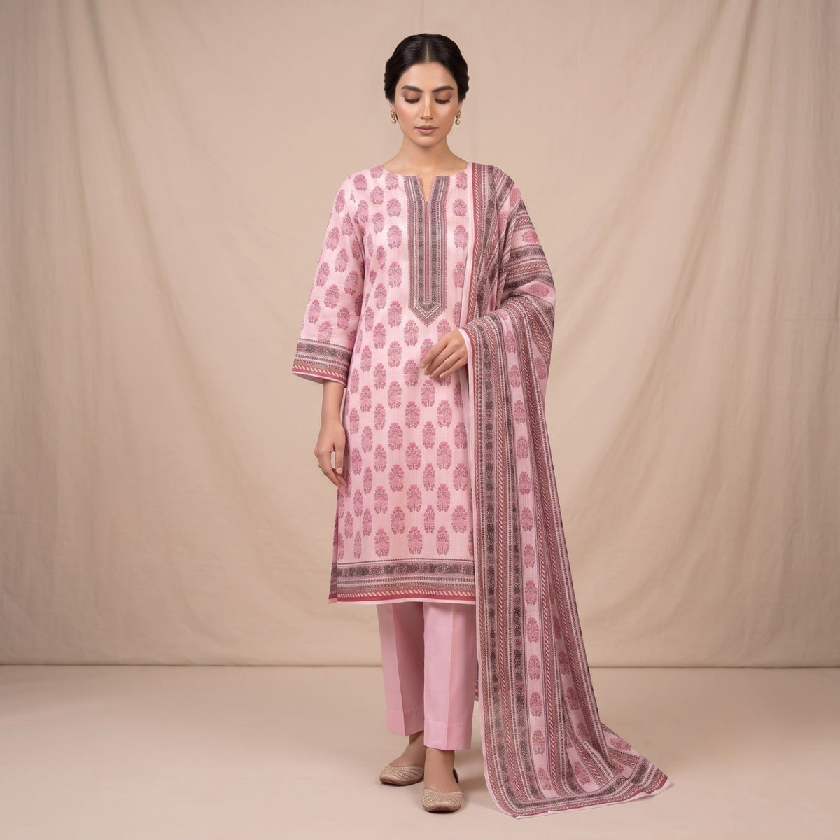 Unstitched Digital Printed Lawn 3 Piece UN_STITCHED