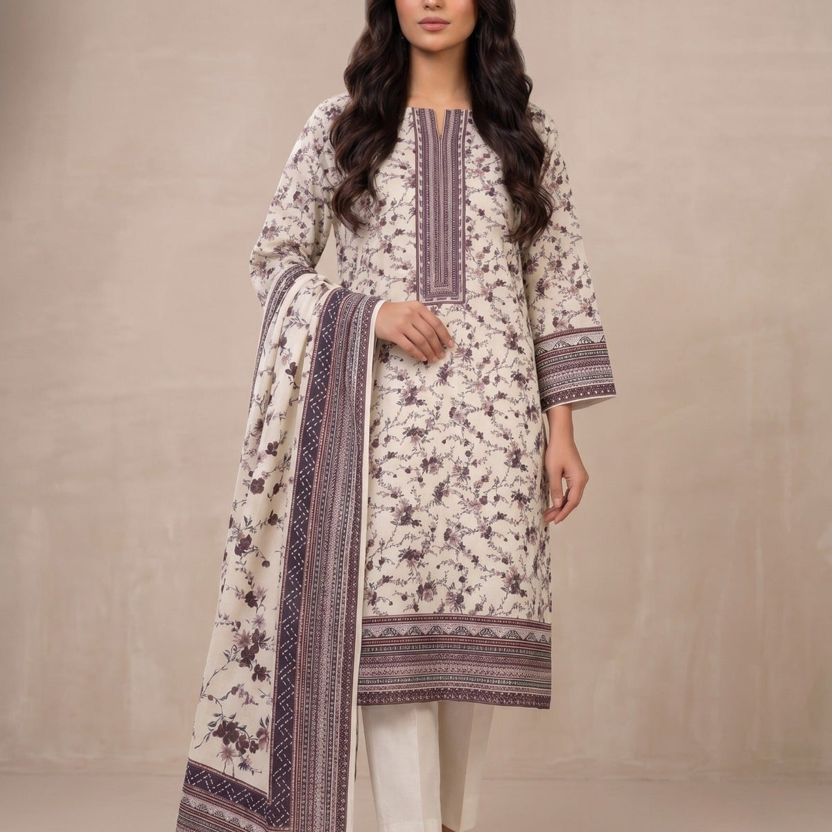 Unstitched Digital Printed Lawn 3 Piece UN_STITCHED
