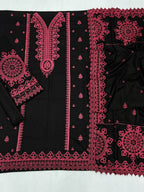 Unstitched Dhanak Heavy Emb 3 piece suit